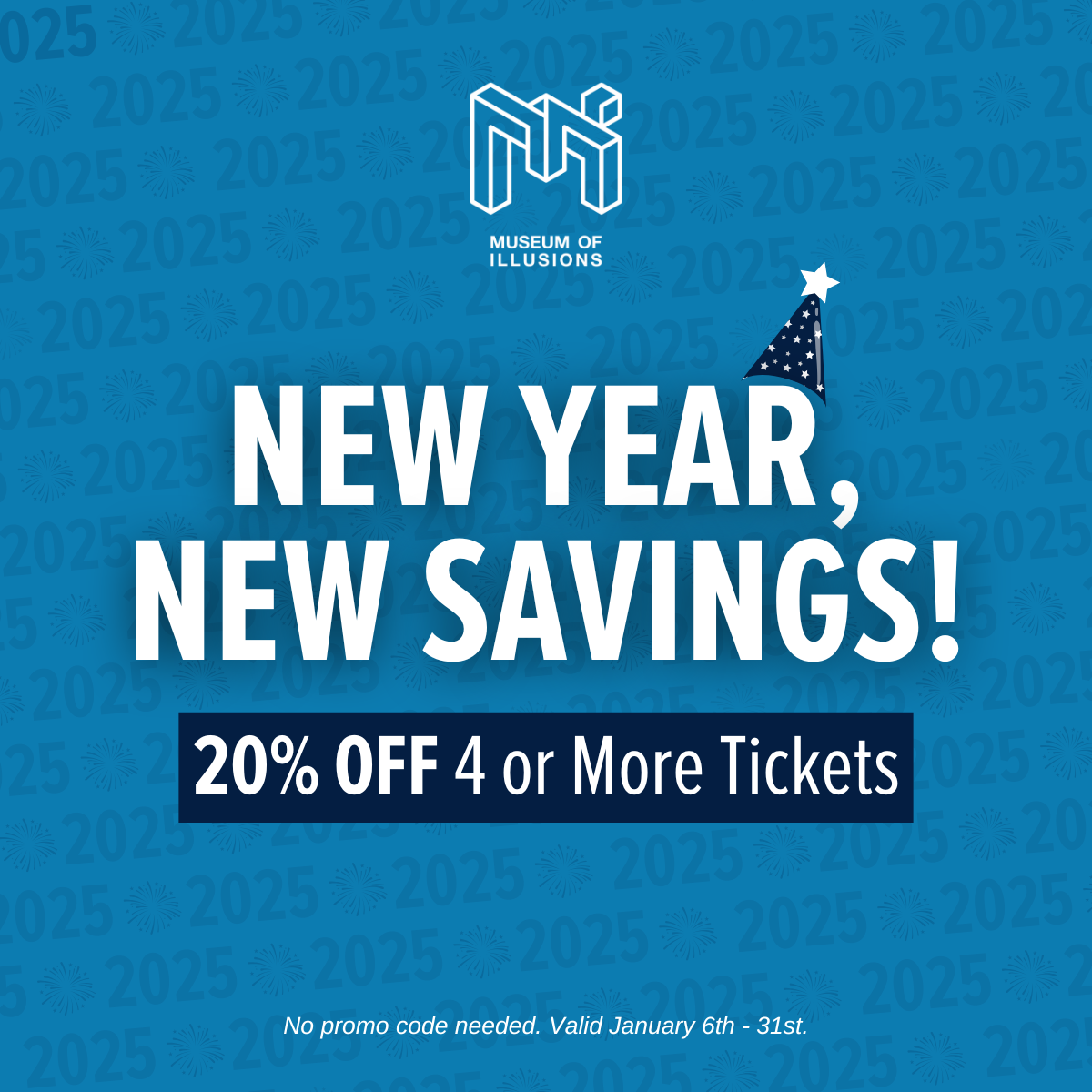 Kick off the New Year with 20% Off at Museum of Illusions! 2 20 Fam Pack 1200 x 1200